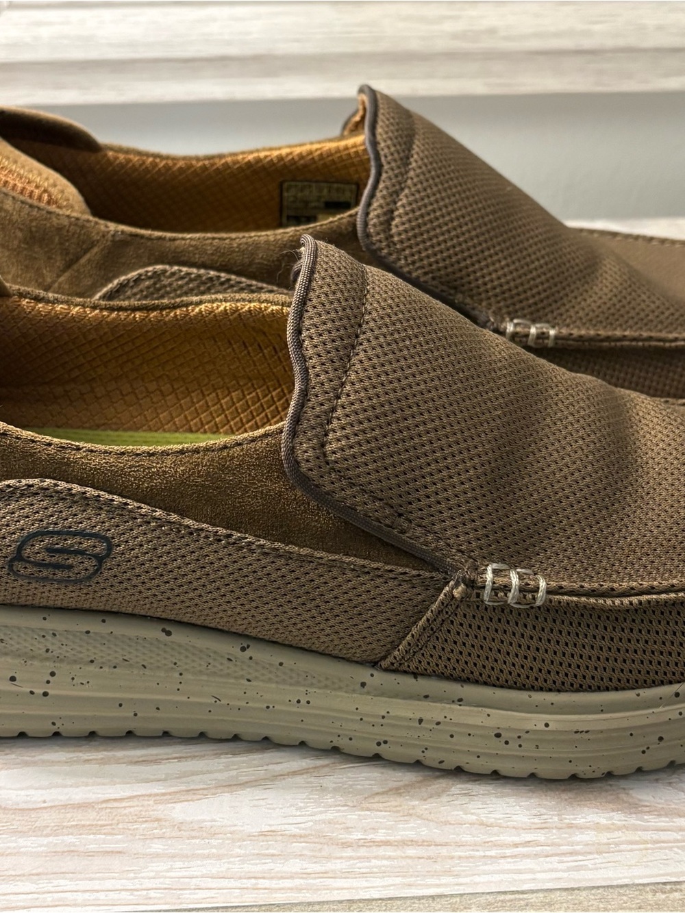 Skechers Brown Slip-On Mesh Casual Loafers